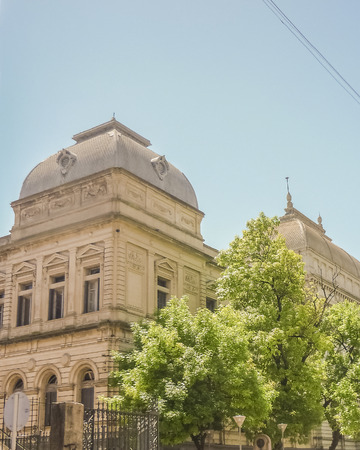 Low angle view of the state law school, and elegance ornate french style building located in Montevideo, the capital of Uruguay.のeditorial素材