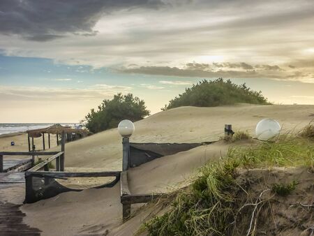 Beautiful nature scene in the beach of Carilo, a luxury watering place in the outsides of Buenos Aires in Argentina.の写真素材