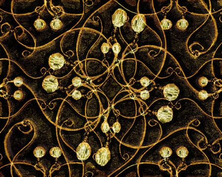 Ethnic art geometric background pattern with abstract shapes motif in warm brown colors.の写真素材