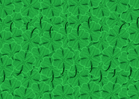 Raster illustration shamrock pattern in vivid green colors.の写真素材