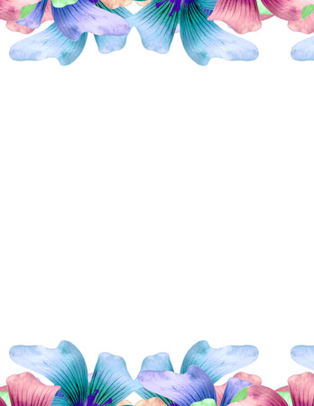 Nice multicolored floral design artwork in white background in vertical formatの写真素材