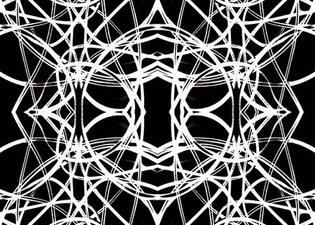 Digital geometric futuristic grunge modern pattern background black and white tones.の写真素材