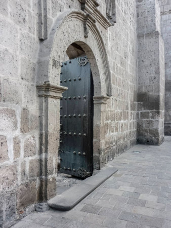 Inside of the monastery of St. Catherine of Siena and Convento de Santa Catalina, which is a religious place located in the historical center of Arequipa city in Peruの写真素材
