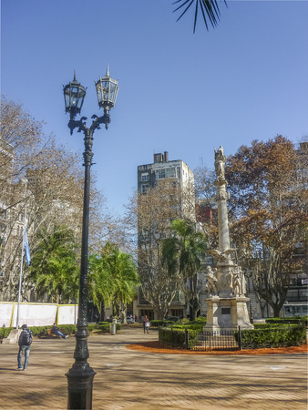 Traditional square in the center of Rosario city in Argentina, South America,のeditorial素材