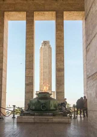 ROSARIO, ARGENTINA , JULY 2014 - Symbolic fire inside the National Flag Park in Rosario city in Argentina, South America.のeditorial素材