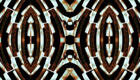 High tech futuristic style abstract geometric background pattern in brown, white and black colors.