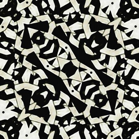 Digital art geometric abstract pattern background in black and white tones.の写真素材