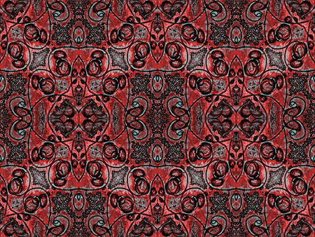 Photo collage and manipulation digital technique decorative style ornament seamless pattern filigree...