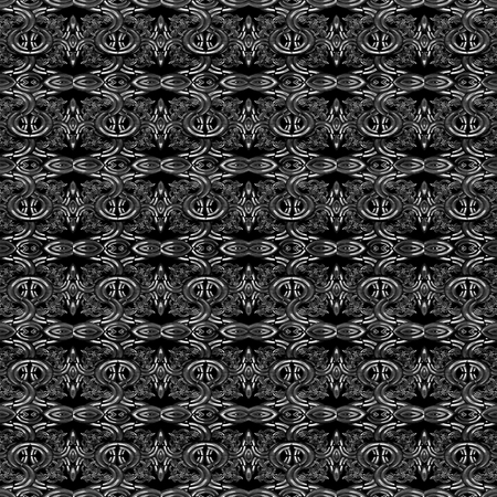 Modern abstract arabesque seamless pattern design in black and white tonesの写真素材