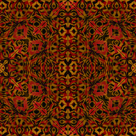 Islamic style artwork ornate abstract geometric seamless pattern in warm tones.の写真素材