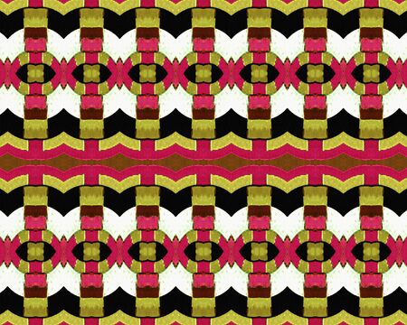 Digital style abstract geometric seamless modern pattern background in vivid and saturated multicolored tones.の写真素材