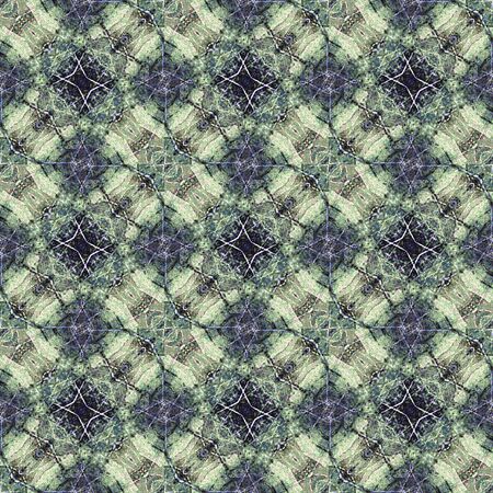 Digital art techinque modern abstract decorative geometric seamless pattern design in blue and green tones.の写真素材