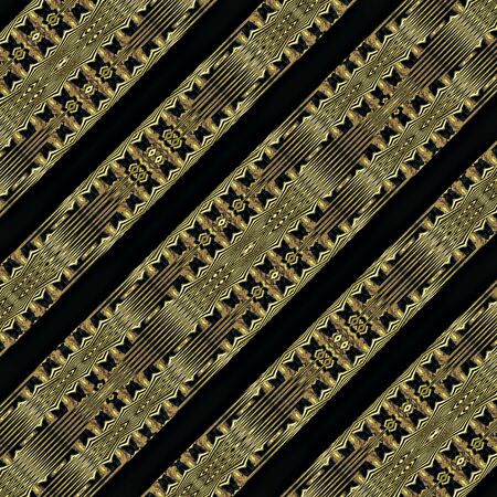 Digital technique modern tribe abstract geometric artwork pattern in brown and black tones.