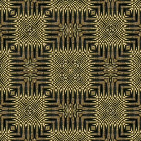 Digital technique ethnic abstract geometric artwork pattern in brown and black tones.の写真素材