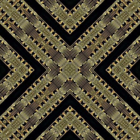 Digital technique modern tribe abstract geometric artwork pattern in brown and black tones.の写真素材