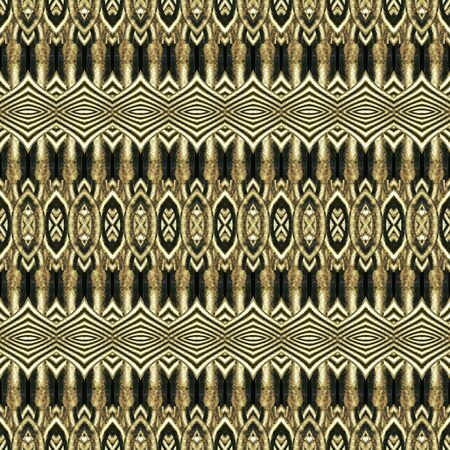 Digital technique ethnic abstract geometric artwork pattern in brown and black tones.の写真素材