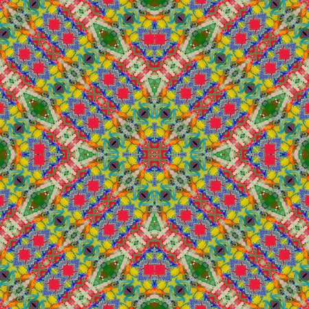 Decorative textured modern abstract geometric motif indian or ethnic style art seamless pattern in...