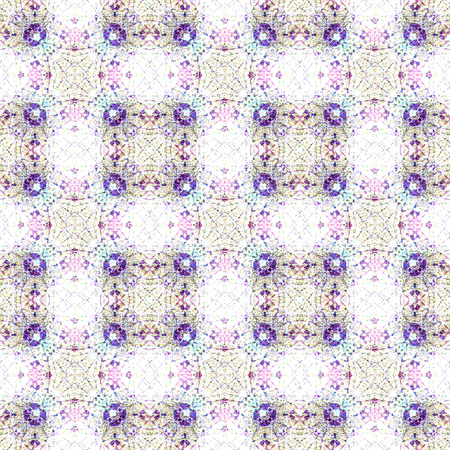 Luxury decorative modern abstract geometric ornate seamless pattern in cold and white colors.の写真素材