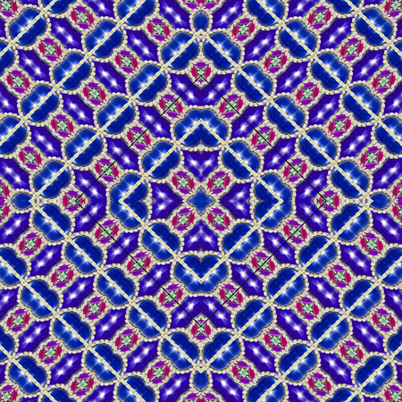 Digital art technique luxury geometric modern checks seamless pattern in vivid mixed colors.の写真素材