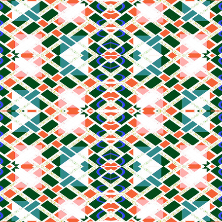 Digital art technique constructed modern geometric checks seamless pattern in mixed colors.の写真素材