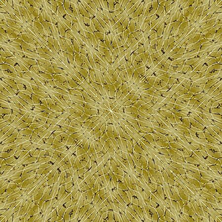 Futuristic modern decorative geometric abstract intricate pattern design in yellow colors.の写真素材
