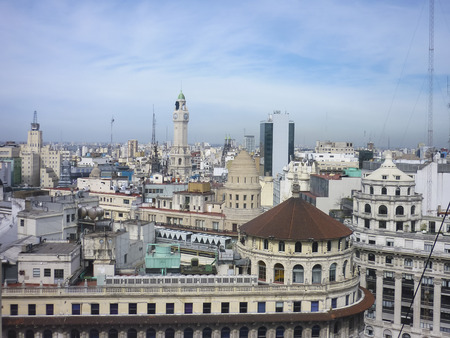 Aerial view of eclectic style architecture of Buenos Aires, the capital city of Argentina in South Americaの写真素材