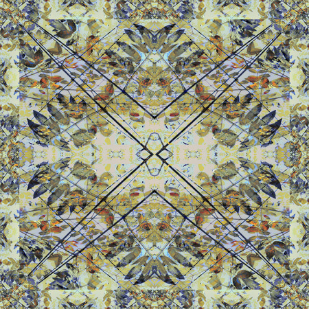 Luxury decorative modern oriental style floral geometric ornate seamless pattern in mixed cold...