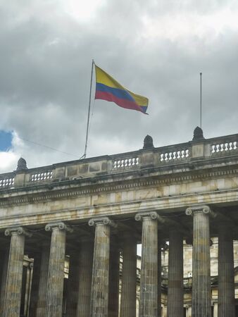 BOGOTA, COLOMBIA, JANAURY - 2015 - Plaza de Armas, the main square located at historic center of Bogota, the capital city of Colombia in South America.のeditorial素材