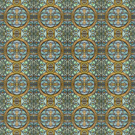 Luxury decorative modern abstract geometric decorative seamless pattern mosaic in mixed colors.の写真素材