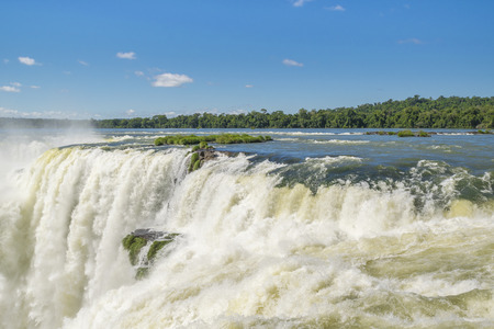 Spectacular view of devil throat falls at Iguazu park in argentinian border.の写真素材