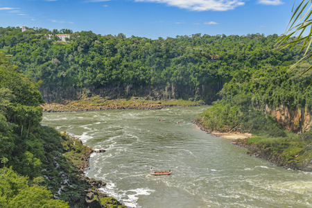 Aerial view landscape from tourstic road of Iguazu Park in argentinian border.の写真素材