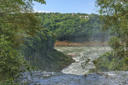 Aerial view landscape from tourstic road of Iguazu Park in argentinian border.の写真素材
