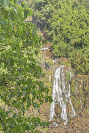 Spectacular aerial view from the waterfalls at Iguazu Park in brazilian border.の写真素材