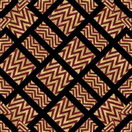 Digital art technique modern geometric ethnic abstract intricate seamless pattern mosaic design in...