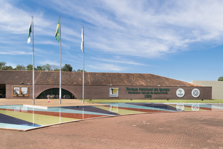 FOZ DO IGUACU, BRAZIL, MARCH - 2015 - Modern architecture entrance at Iguazu national park in the brazilian border.のeditorial素材
