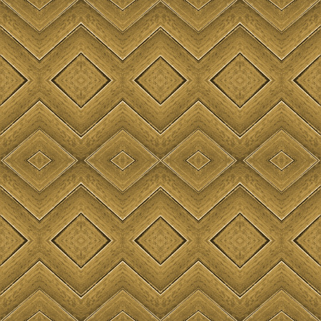 Digital art collage technique modern abstract stripe diamonds motif seamless pattern design in pale brown colors.の写真素材