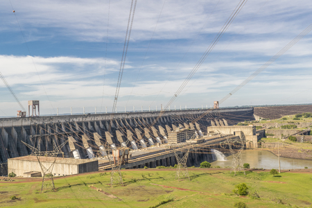 Itaipu hydroelectric power plant view from brazilian borderの写真素材