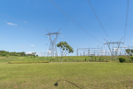 View from touristic bus of Itaipu dam park at the brazilian border.の写真素材