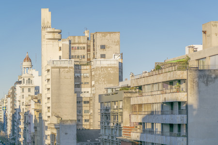 MONTEVIDEO, URUGUAY, AUGUST - 2015 - Aerial view of eclectic style architecture of Montevideo, the capital city of Uruguay in South Americaのeditorial素材