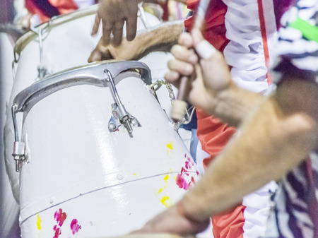 MONTEVIDEO, URUGUAY, JANUARY - 2016 - Inaugural parade of carnival of Montevideo, Uruguay