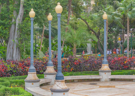 GUAYAQUIL, ECUADOR - OCTOBER - 2015 - Urban scene of small square at the famous Malecon 2000 located in the city of Guayaquil in Ecuador.のeditorial素材