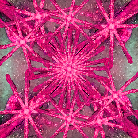Digital technique modern abstract geometric collage backrgound in vivid and saturated pink and cyan...