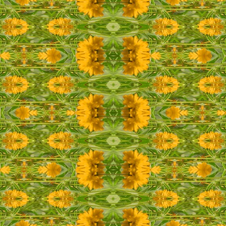 Digital collage technique stylized floral motif decorative geometric seamless pattern mosaic design...