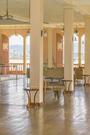 GUAYAQUIL, ECUADOR, OCTOBER - 2015 - Interior view of model elegant old style mansion colonial house located at the historic park of Guayaquil, Ecuadorのeditorial素材