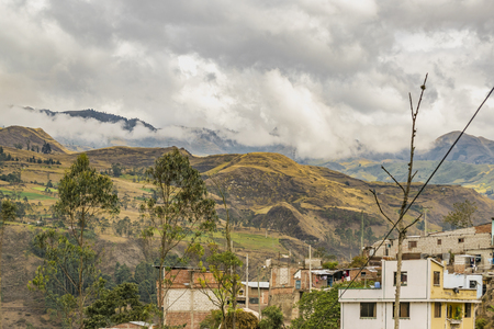 ALAUSI, ECUADOR, OCTOBER -2015 - Urban scene of small Alausi town located in Ecuador, South Americaのeditorial素材