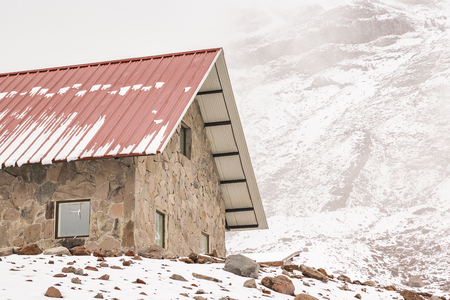 Shelter house at chimborazo mountain in Ecuador, South Americaのeditorial素材