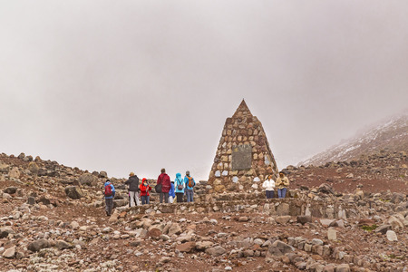 CHIMBORAZO, ECUADOR, OCTOBER - 2015 - Landscape scene climbing the chimborazo mountain in Ecuador, South Americaのeditorial素材