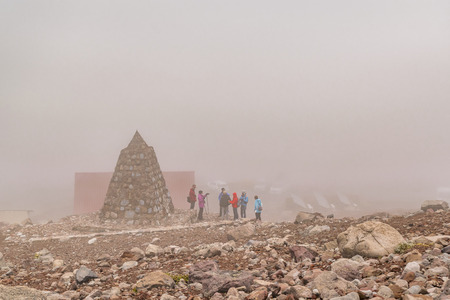 CHIMBORAZO, ECUADOR, OCTOBER - 2015 - Landscape scene climbing the chimborazo mountain in Ecuador, South Americaのeditorial素材