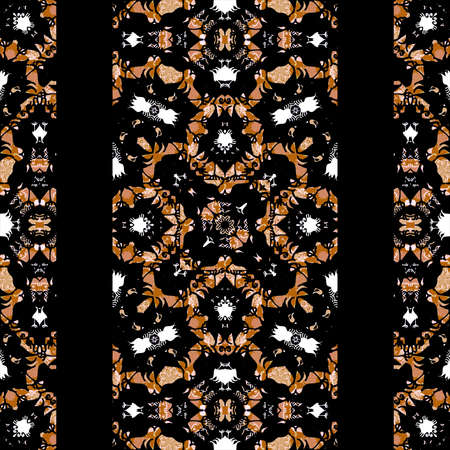 Black background with decorated geometric modern design borders