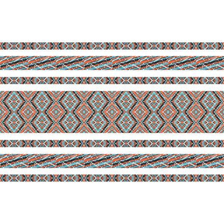 Digital collage and photo manipulation technique boho style stripes geometric pattern design in mixed colors against white.の写真素材